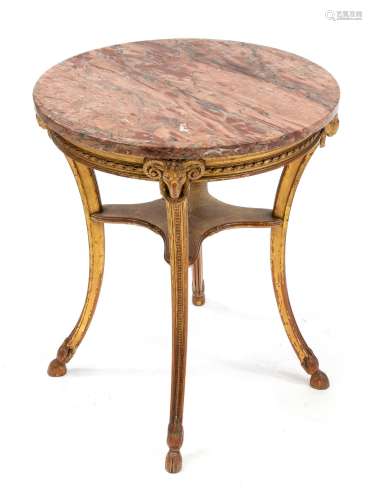 Neoclassical style side table, 19th c., carved and gilded wo...