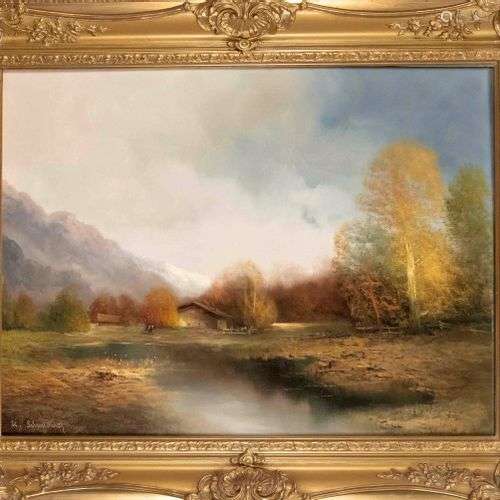 Karl Schmidbauer (1921-1998), Munich landscape painter. Autu...