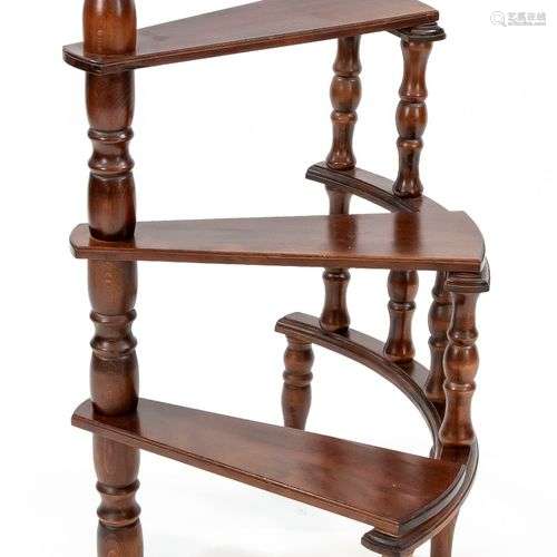 Library ladder, England 20th c., solid beech, mahogany stain...