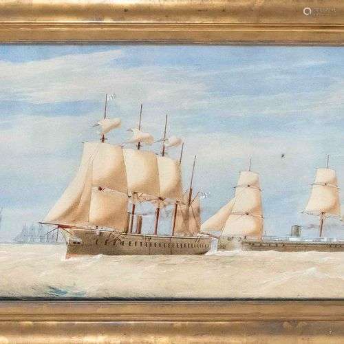 William Edward Atkins (1842-1910), British marine painter. P...