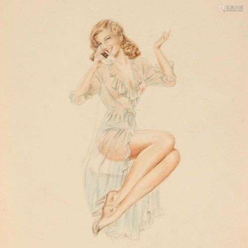 Eroticism -- monogramist HPW, draughtsman mid-20th c., eroti...