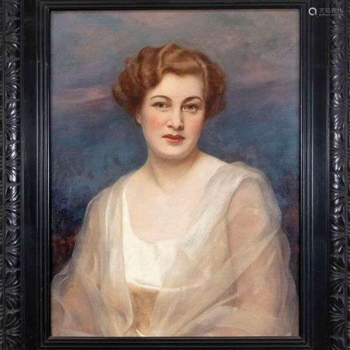 Anonymous portrait painter c. 1920, Portrait of a lady with ...