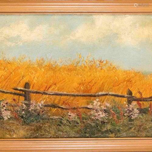 Anonymous painter c. 1910, flowering edge of a cornfield, oi...