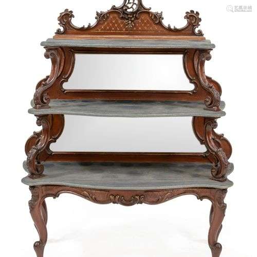 Etagere in rococo style, mid 19th century, solid and carved ...