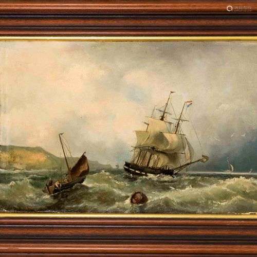 Anonymous marine painter of the 19th century, three-master a...