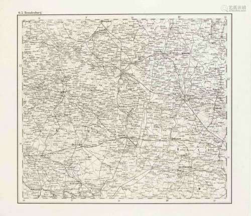 Topography -- etched copper plate of a map of eastern Brande...