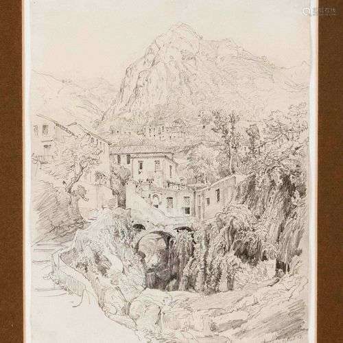 Unidentified artist mid-19th century, view of Amalfi, pencil...