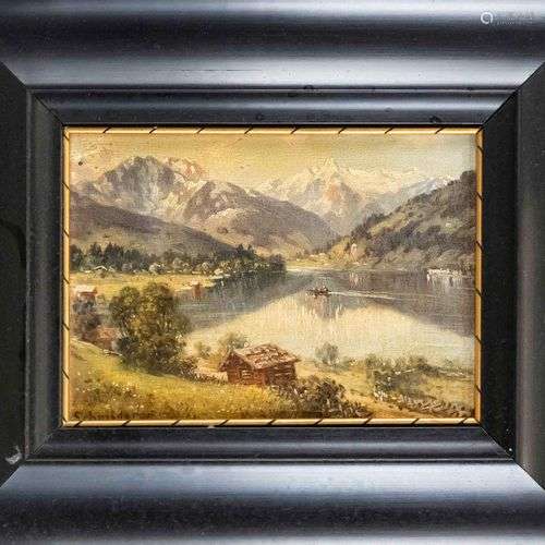 Max Schmiderer, South German painter c. 1920, Alpine lake, o...