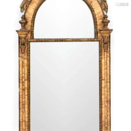 Louis Seize parlor mirror, c. 1780, gilt wood frame with ins...