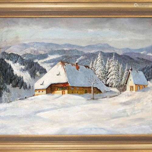 Karl Hauptmann (1880-1947), copy after. Snowy Black Forest l...