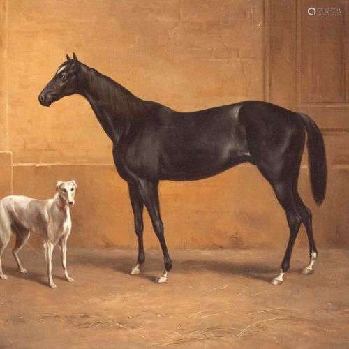 A. Franke, animal painter c. 1920, portrait of a horse with ...