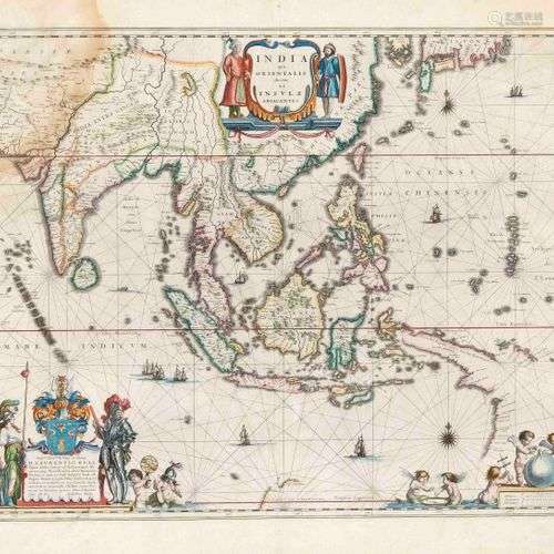 Willem Blaeu, early map of Southeast Asia ''India quea orien...