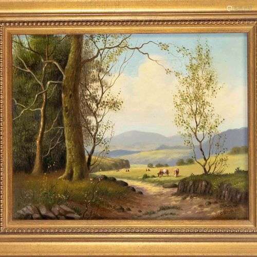Unidentified painter mid-20th century, landscape idyll with ...