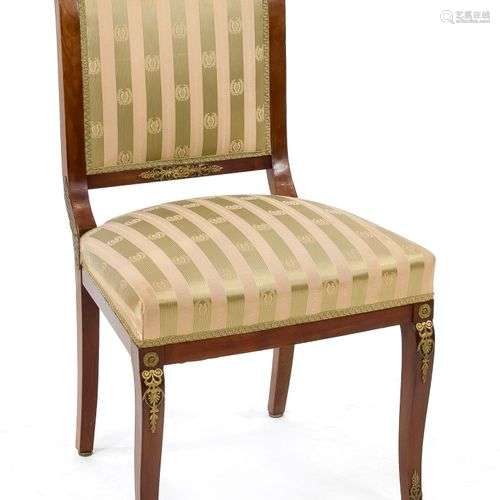 Chair in Empire style around 1900, solid mahogany, filigree ...