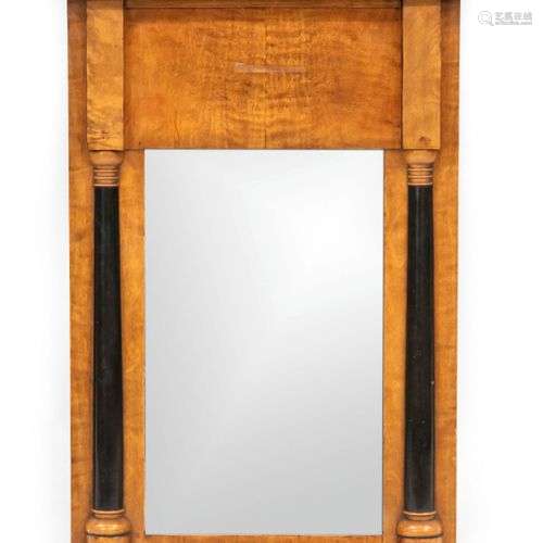 Biedermeier wall mirror around 1820, birch veneered, ebonize...