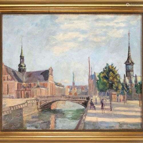 Thorvald Nygaard (1892-1973), View of Copenhagen, oil on can...