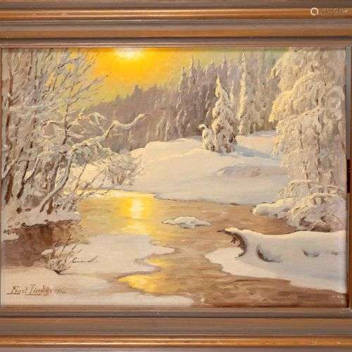 Ernst Lindgren (1887-1948), Winter mood, oil on hardboard, s...