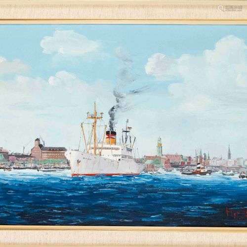 Unidentified marine painter 2nd h. 20th c., view of Hamburg ...