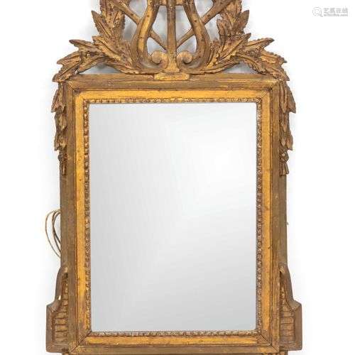 Louis-Seize wall mirror, end of 18th century, wood carved an...