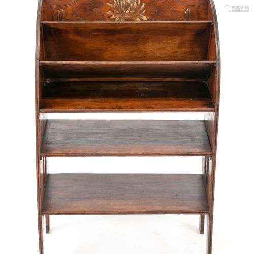 Art Nouveau newspaper rack around 1900, limewood with floral...