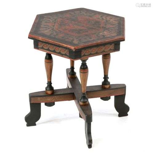Side table probably Russia around 1900, painted wood, 48 x 3...