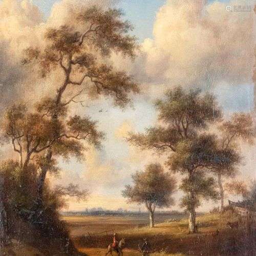 Dutch painter of the 17th/18th century, wide, tree-lined lan...