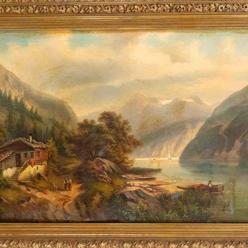 F. Rochl, landscape painter late 19th century, Alpine landsc...