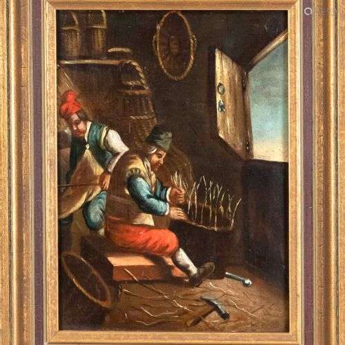 Anonymous genre painter of the 18th century, basket weaver's...