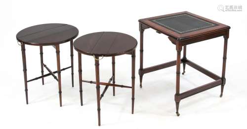 English side table with two equal integrated folding tables,...