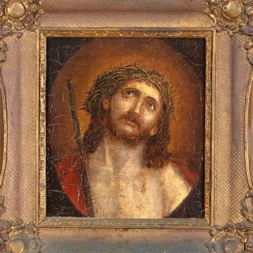 Anonymous painter of the 18th century, Ecce Homo, devotional...
