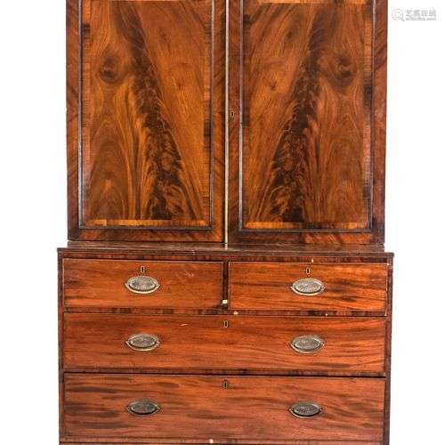 Cabinet, England around 1820, solid mahogany and veneered, l...