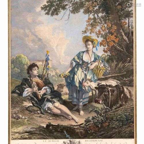 René Gaillard (1722-1790) after Boucher, ''Le Berger recompe...