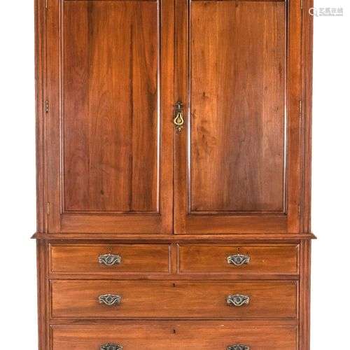 Art Nouveau cabinet, England around 1900, solid mahogany, 20...