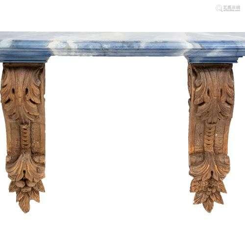 Wall console, mariage of a few historical decorative element...