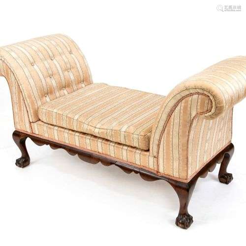 Window sofa, England around 1900, solid mahogany, 77 x 155 x...