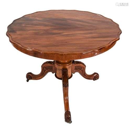 Round dining table, England 19th c., solid mahogany, h. 72 c...