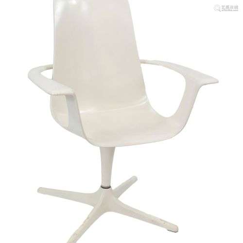 Designer chair, 20th c., ivory plastic, minor damage to lacq...