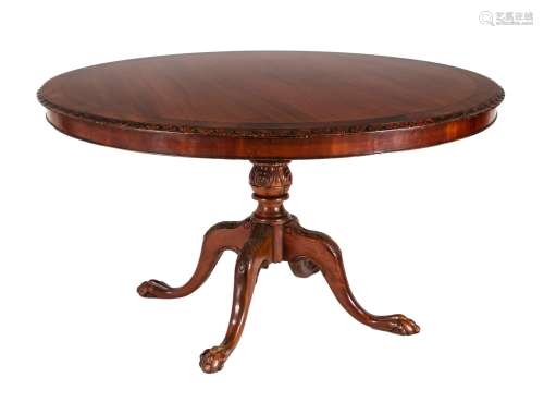 Round dining table, period furniture, England end of 20th c....