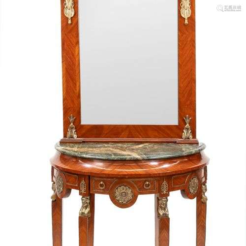 Dressing mirror with console table in classicist style, 20th...