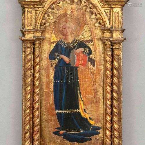 Fra Angelico (1395-1455), copy after. Angel with drum in the...