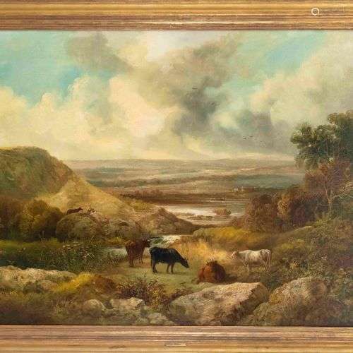 Joseph Barker (active c. 1843-1848), wide English landscape ...
