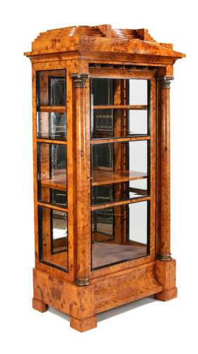 Display cabinet in Biedermeier style, late 20th century, bir...