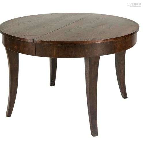 Extendable dining table, 1930s, oak, 2 inset tops, h. 78 cm,...