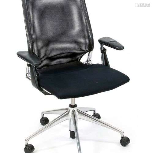 Charles Eames desk chair, 20th c., tubular steel, leather an...