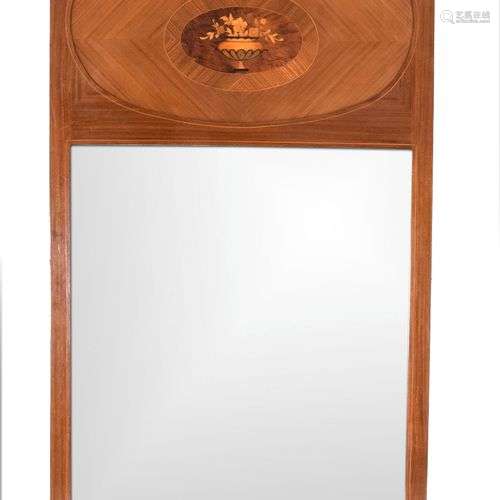 Mirror with inlays, France circa 1900, mahogany, 174 x 101 c...