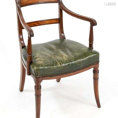 English armchair, 19th century, solid mahogany, 84 x 54 x 52...