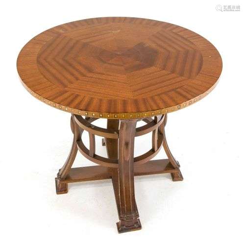 Art Nouveau table around 1910, interesting design, solid mah...