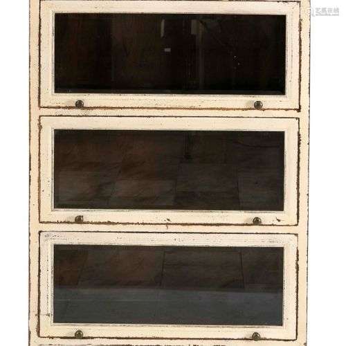 Showcase / file cabinet, early 20th century, wood old white ...