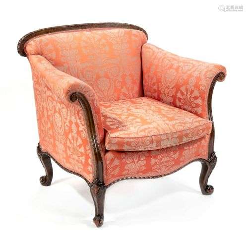 Baroque style armchair, 20th c., solid oak, reupholstered, m...