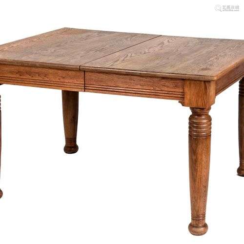 Dining table around 1890, solid oak, 77 x 126 x 96 cm.- The ...